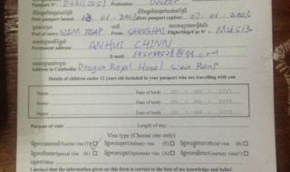 柬埔寨签证照片要求